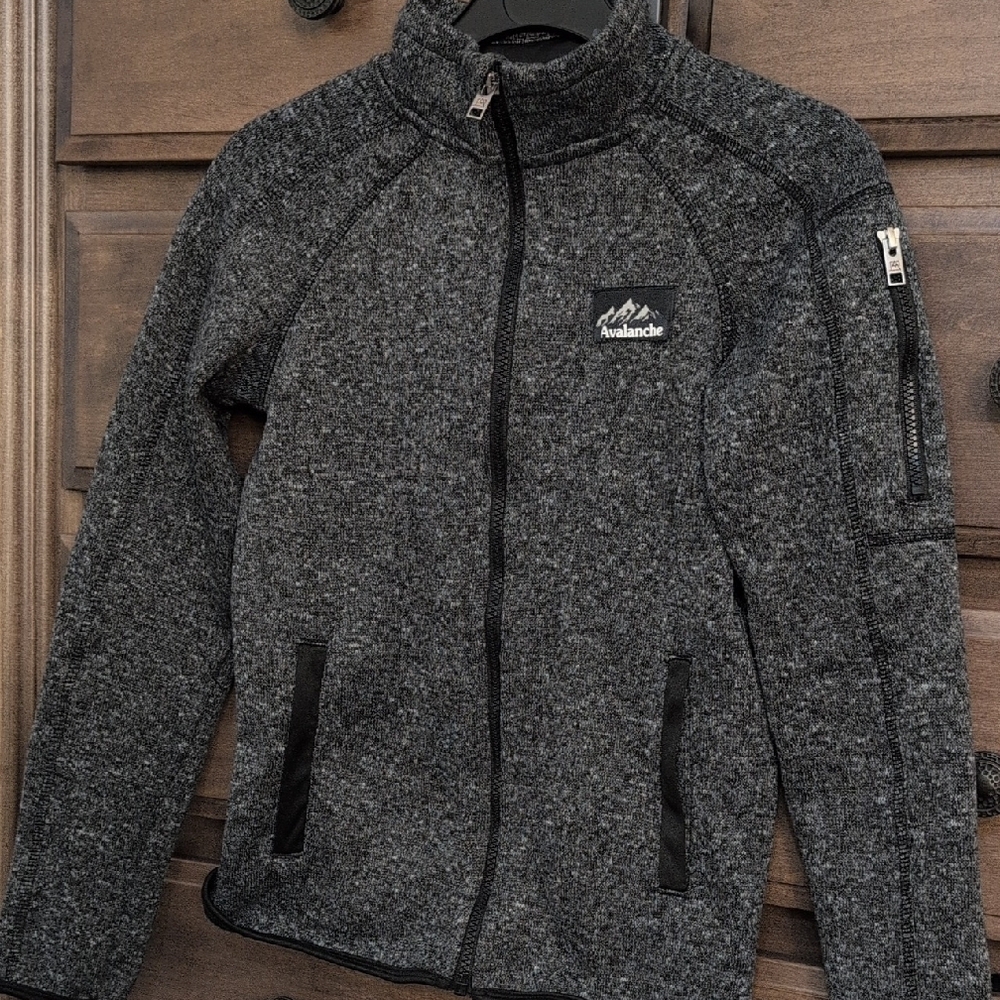 Avalanche Boys Charcoal Zip-Up Sweater Size 10-12 - Picture 4 of 5